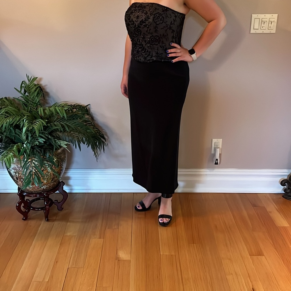 Montage by Mon Cheri Black Beaded Evening Gown - Picture 8 of 13